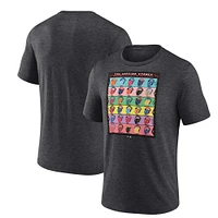 T-shirt tri-mélange Fanatics Heather Charcoal Rolling Stones x MLB pour hommes