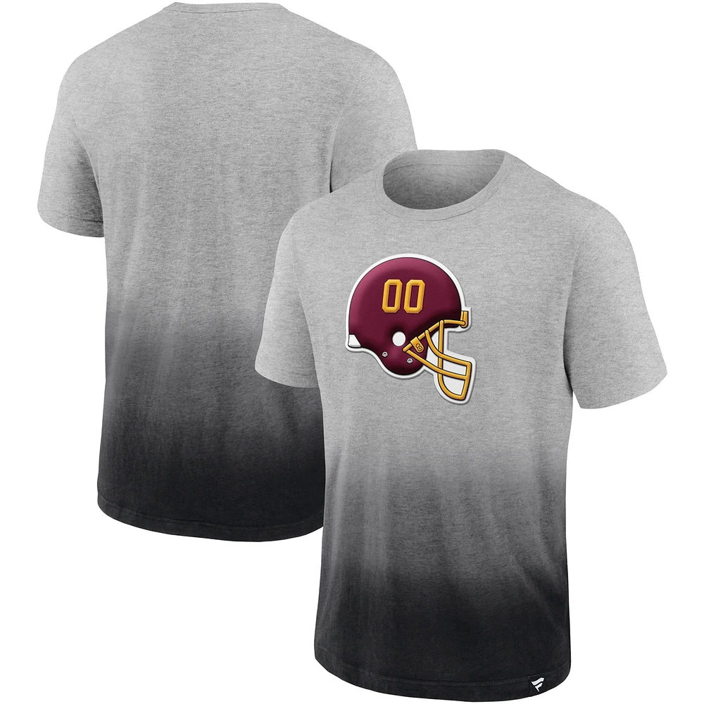 T-shirt ombré de l'équipe football Washington Fanatics gris chiné/noir pour hommes