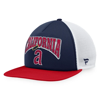 Men's Fanatics Navy/Red California Angels Heritage Foam Front Trucker Snapback Hat