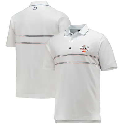 Men's FootJoy White Arnold Palmer Invitational Double Band Lisle Polo