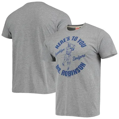 Jackie Robinson Brooklyn Dodgers Homage Tri-Blend T-Shirt - Gray