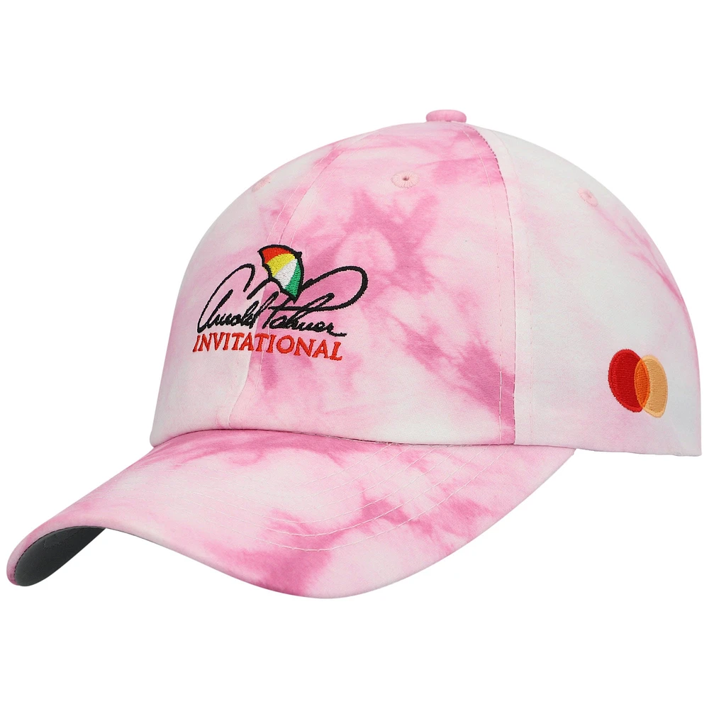 Casquette ajustable teint par nœuds Arnold Palmer Invitational Hullabaloo rose impérial pour homme