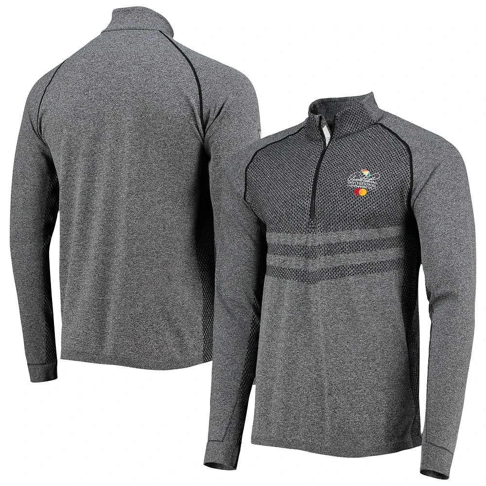 Haut à quart de zip raglan Levelwear gris chiné Arnold Palmer Invitational Leo pour homme