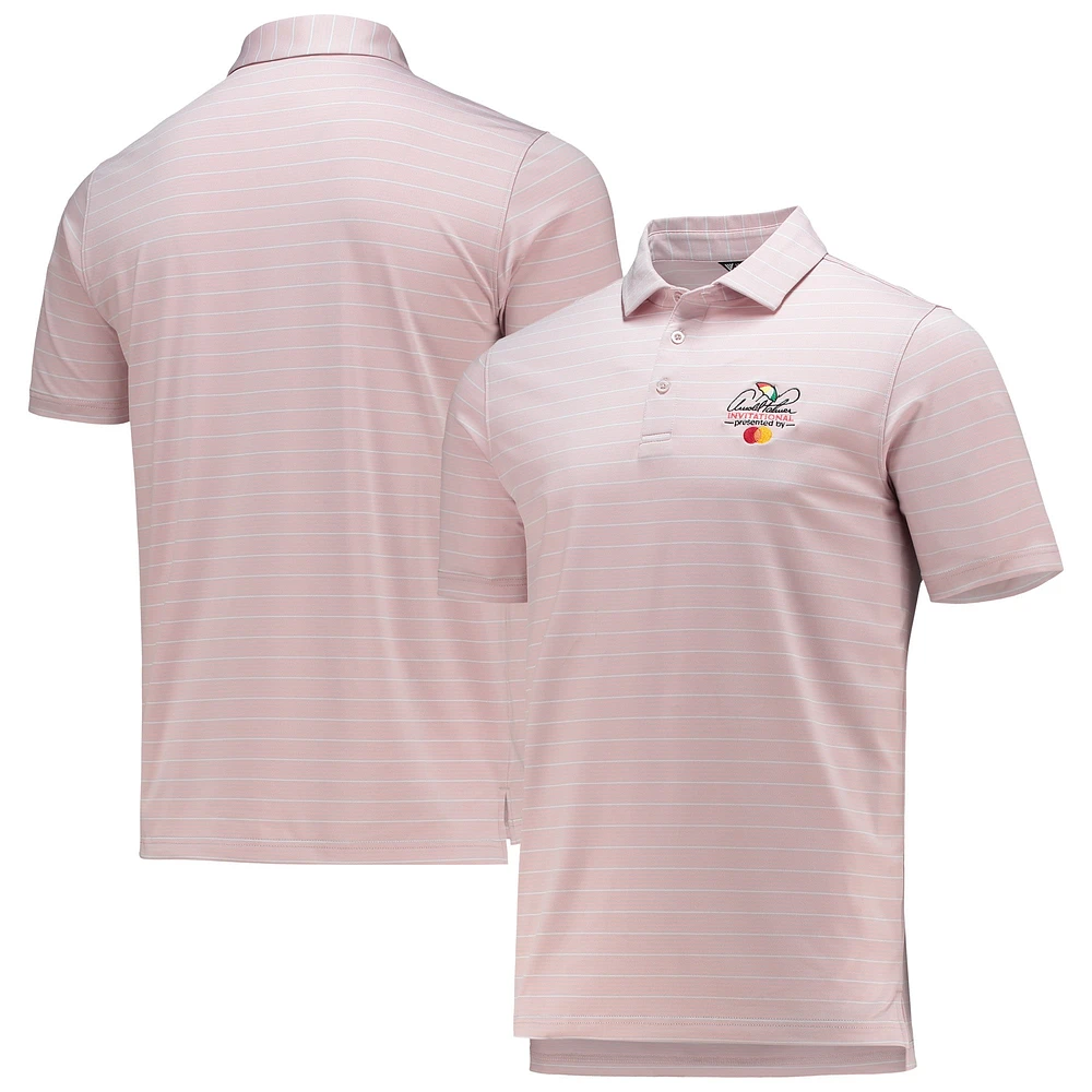 Men's Levelwear Pink Arnold Palmer Invitational Link Striped Polo