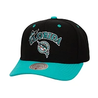 Casquette réglable tout-en-un 2.0 de la collection Cooperstown des Marlins de Floride noirs Mitchell & Ness pour hommes