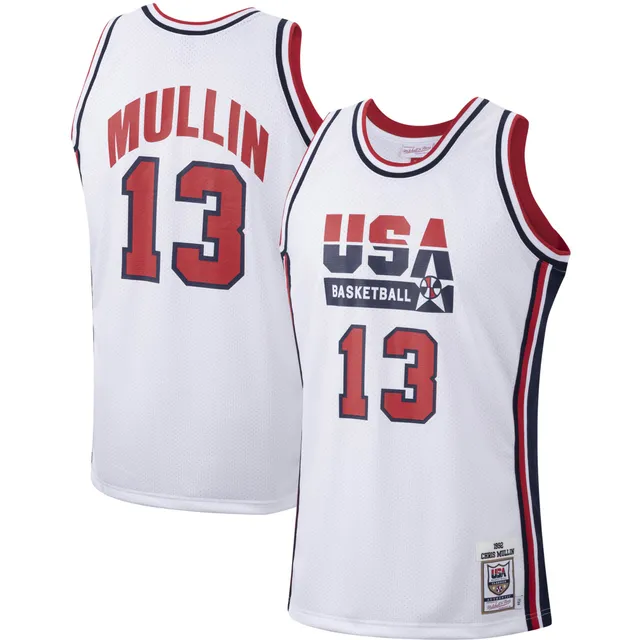 Men's Mitchell & Ness Chris Mullin Royal/Gold Golden State Warriors Hardwood Classics 1993/94 Split Swingman Jersey Size: Large