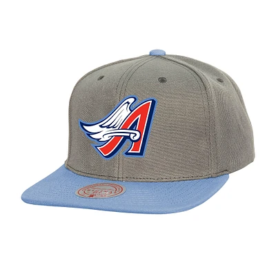 Men's Mitchell & Ness Gray California Angels Cooperstown Collection Basic Flip Snapback Hat