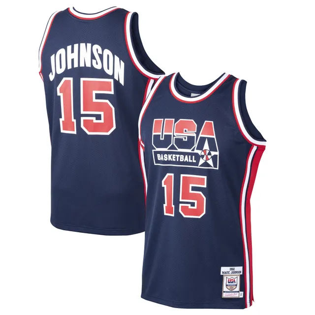 Men's USA Basketball Magic Johnson Mitchell & Ness White Authentic