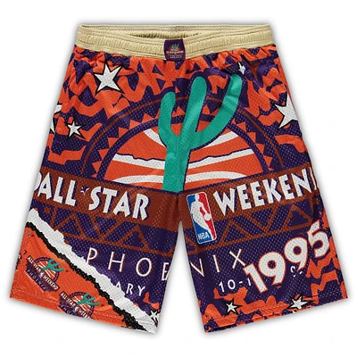 Short Mitchell & Ness violet/orange NBA 1995 All-Star Game Hardwood Classics Big Tall Jumbotron 2.0 pour homme