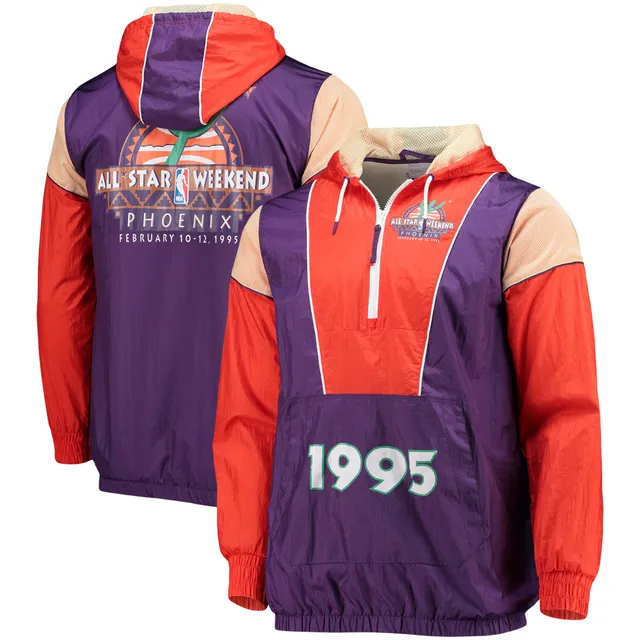 Men's Mitchell & Ness Red/Royal LA Clippers Hardwood Classics Highlight  Reel Windbreaker Half-Zip Hoodie Jacket
