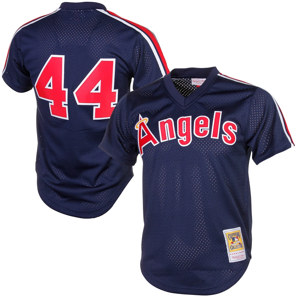 Maillot d'entraînement de frappeur en maille Mitchell & Ness Reggie Jackson Navy California Angels Cooperstown pour hommes