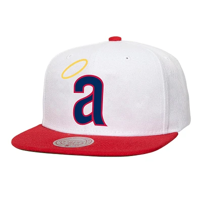 Casquette snapback basique Mitchell & Ness blanche California Angels Cooperstown Collection pour homme