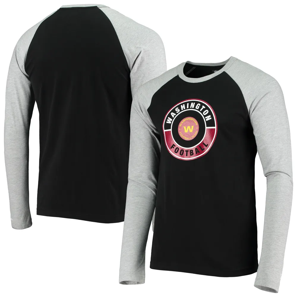 Lids Washington Football Team New Era Raglan Long Sleeve T-Shirt -  Black/Heathered Gray