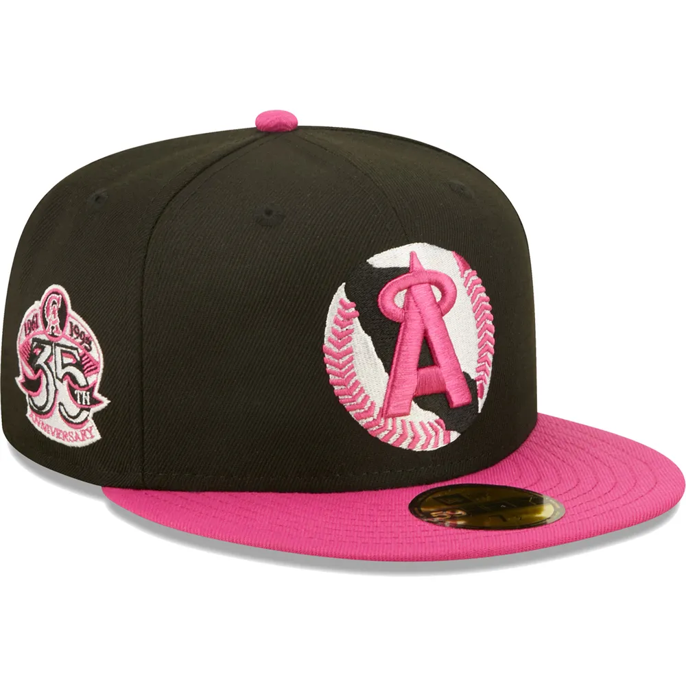 Lids California Angels New Era 35th Anniversary Passion 59FIFTY Fitted Hat  - Black/Pink