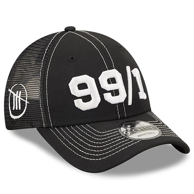 Men's New Era Black TRACKHOUSE RACING 99/1 9FORTY Snapback Adjustable Trucker Hat