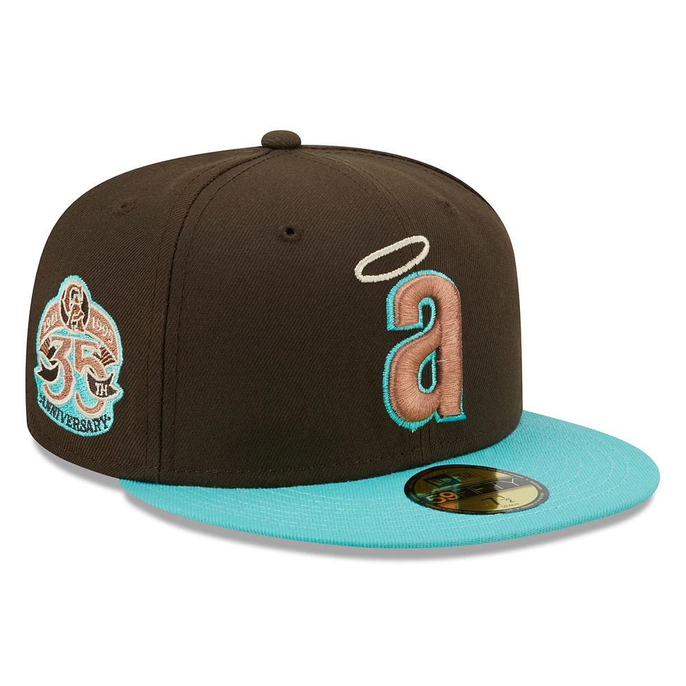 Casquette ajustée 59FIFTY California Angels Walnut Mint New Era pour homme, marron/menthe