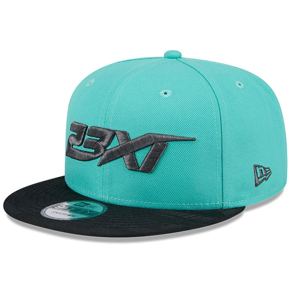 Casquette Snapback 23XI Racing 9FIFTY New Era pour hommes, menthe/noir