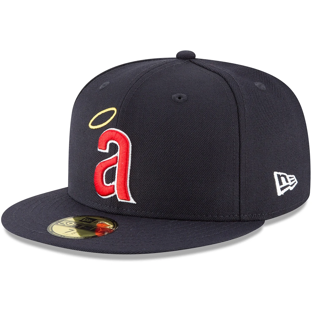 Casquette ajustée 59FIFTY en laine California Angels Cooperstown Collection pour homme New Era bleu marine