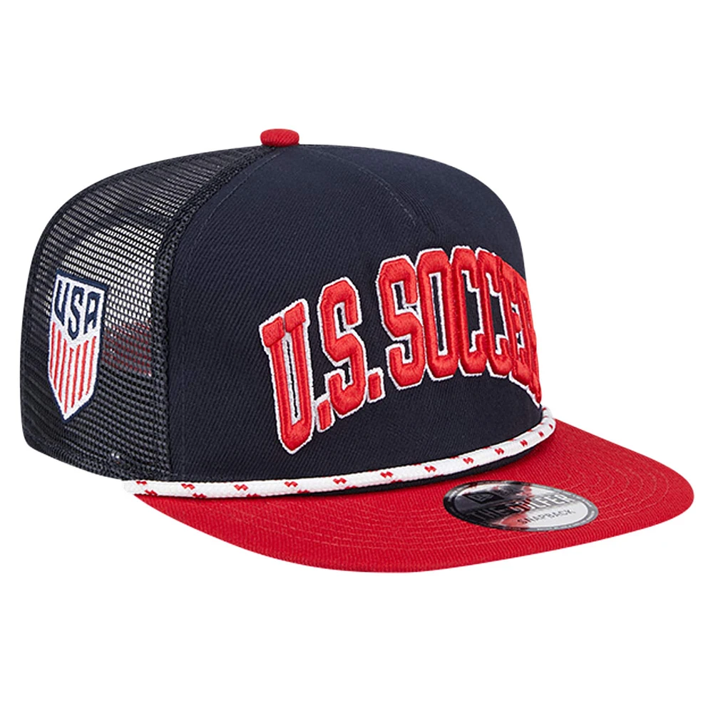 Men's New Era Navy USMNT Throwback Golfer Snapback Hat