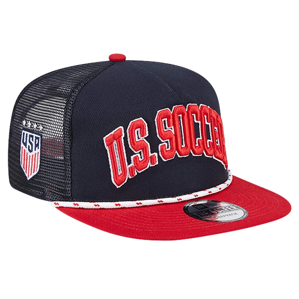 Casquette Snapback USWNT Throwback Golfer New Era pour hommes bleu marine