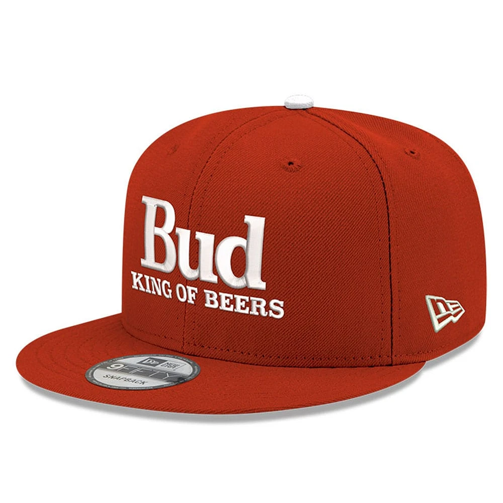 Men's New Era Scarlet Ken Schrader Bud King of Beers 9FIFTY Snapback Hat