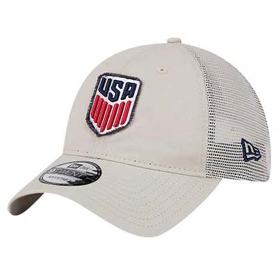 Men's New Era Tan USMNT Game Day Trucker 9TWENTY Adjustable Hat