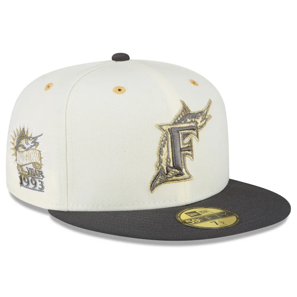 Men's New Era Cream Orleans Saints Chrome Color Dim 59FIFTY Fitted Hat