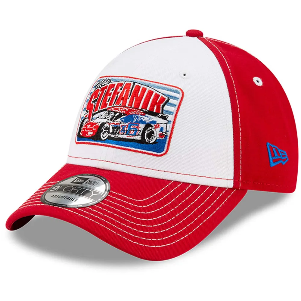 Casquette réglable New Era Mike Stefanik NASCAR Hall of Fame Class of 2021 Inductee 9FORTY pour homme, blanc/rouge