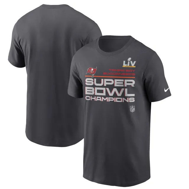 Men's Nike Anthracite Tampa Bay Buccaneers Super Bowl LV Champions Locker Room Trophy Collection T-Shirt Size: Small