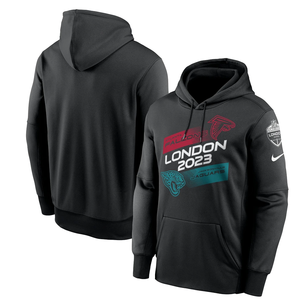 Men's Nike Black Atlanta Falcons vs. Jacksonville Jaguars 2023 London Game Pullover Hoodie