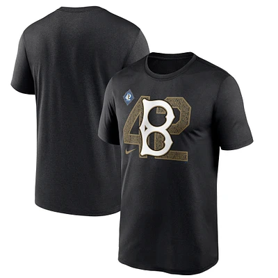 T-shirt Nike noir Brooklyn Dodgers Jackie Robinson Day Legend pour homme