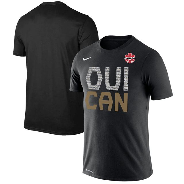 T-shirt de performance l'équipe nationale féminine du Canada Nike pour hommes - Noir We Can