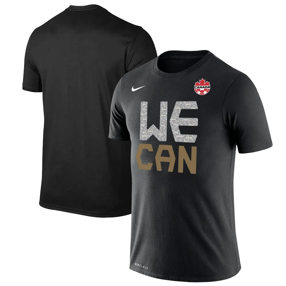 T-shirt de performance l'équipe nationale pour femmes du Canada Nike - Noir hommes WE CAN