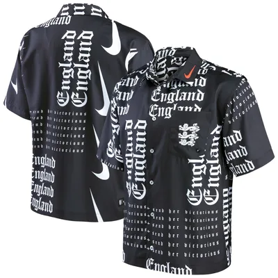 Maillot boutonné de l'équipe nationale d'Angleterre Nike pour homme, noir