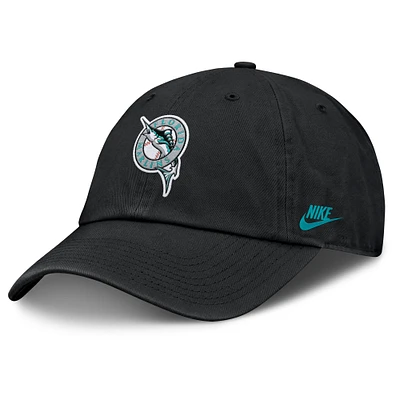 Men's Nike Black Florida Marlins Club Adjustable Hat