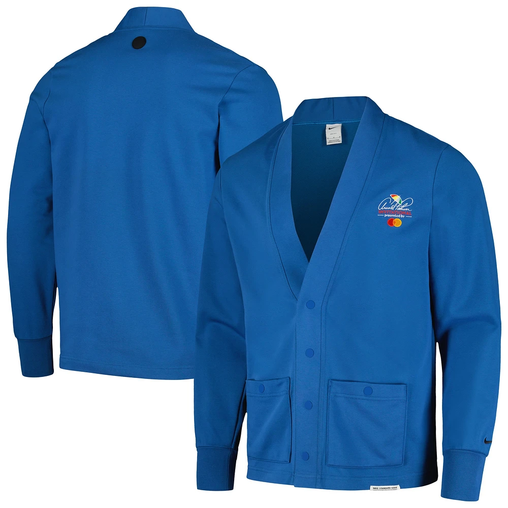 Men's Nike Blue Arnold Palmer Invitational Standard Issue Performance Half-Snap Cardigan