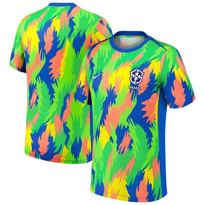 Haut Nike bleu de performance d'avant-match Academy Pro l'équipe nationale féminine du Brésil 2025 pour homme