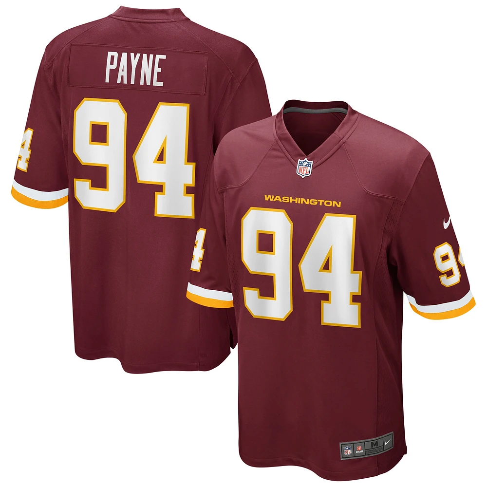 Men's Nike Daron Payne Burgundy Washington Football Team Game Player Jersey