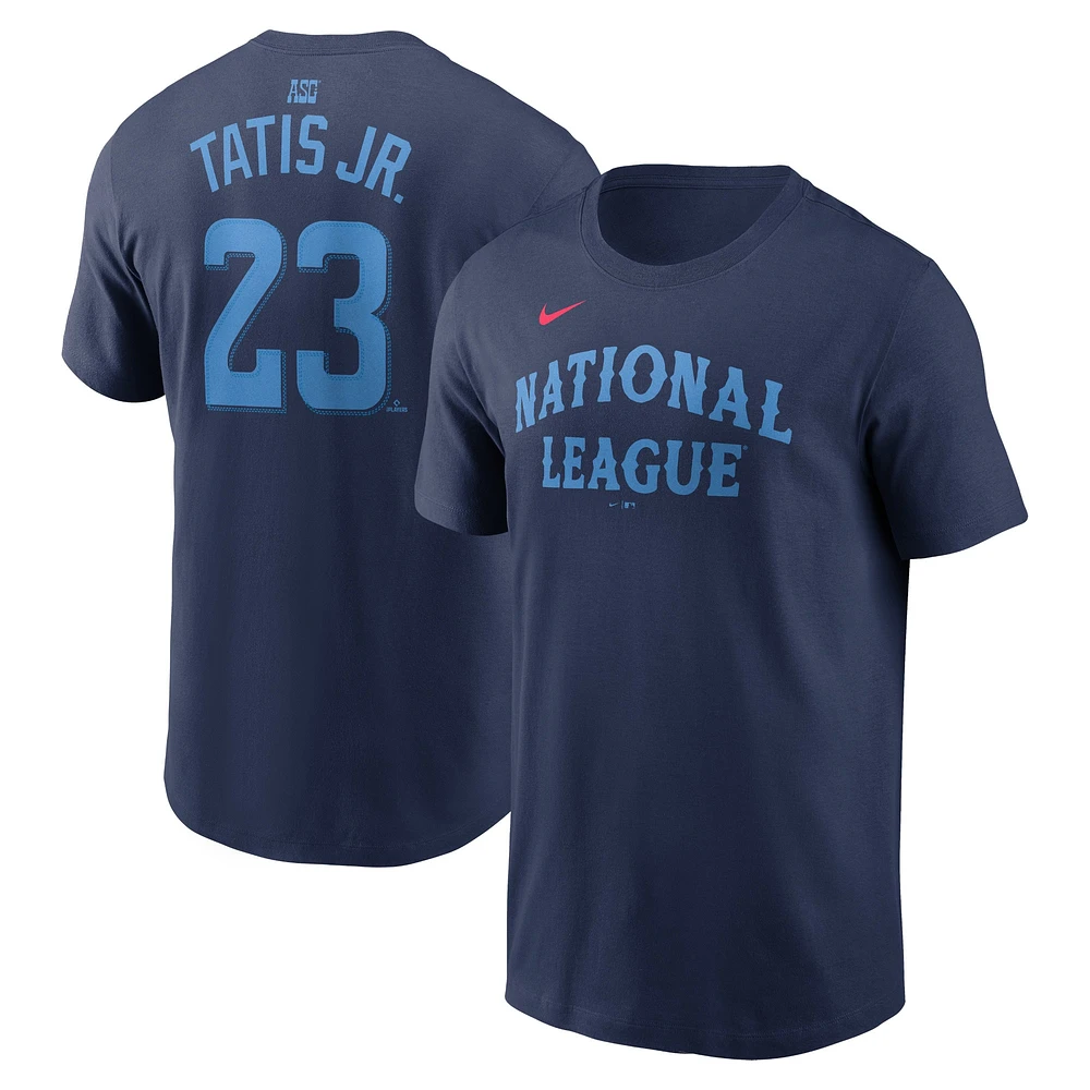 Men's Nike Fernando Tatis Jr. Navy National League 2024 MLB All-Star Game Name & Number T-Shirt