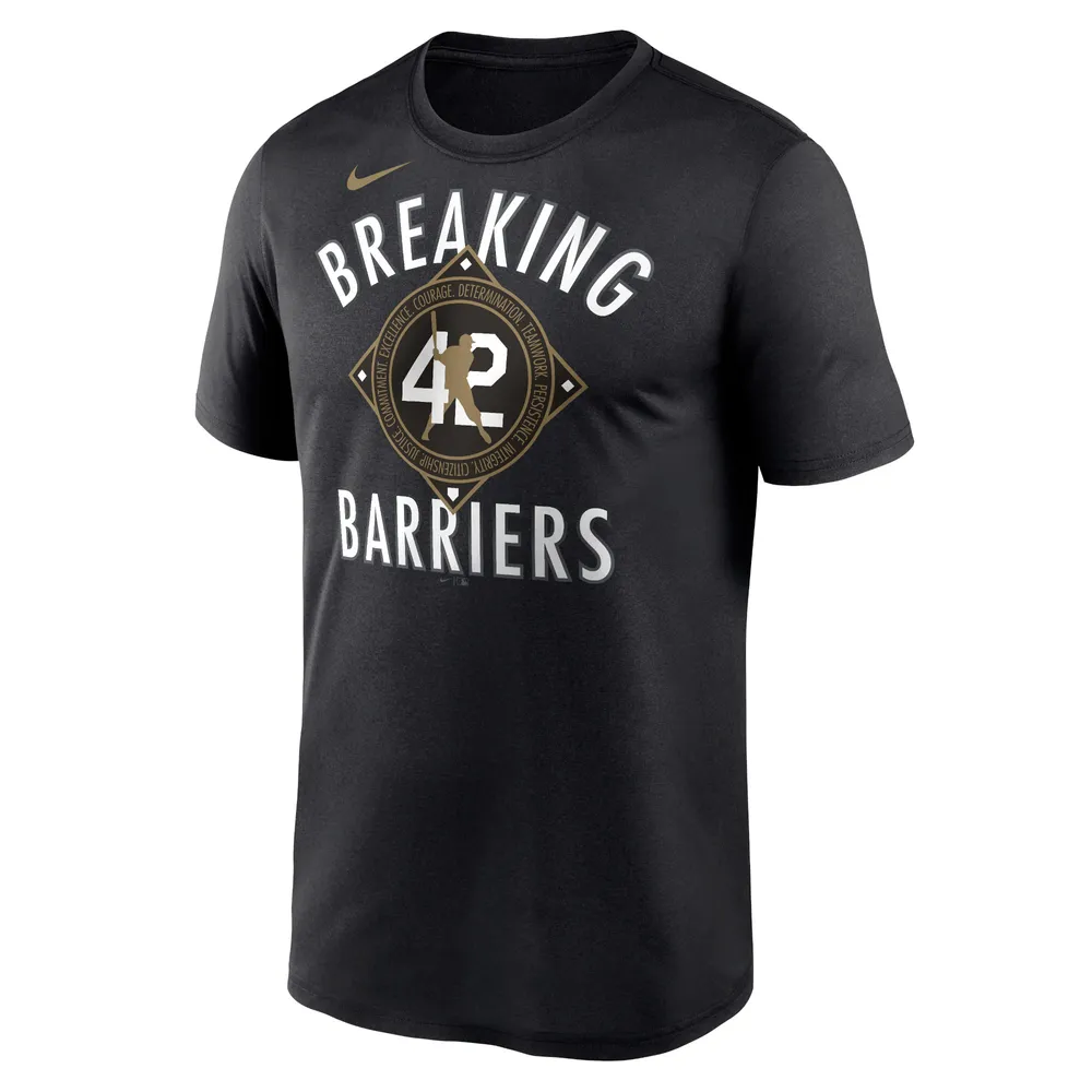 Men's Nike Jackie Robinson Black Brooklyn Dodgers Cooperstown Collection Breaking Barriers Performance T-Shirt Size: Large