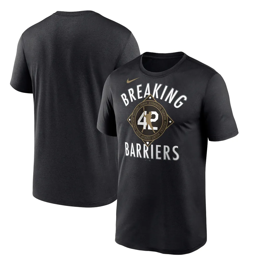 Men's Nike Jackie Robinson Black Brooklyn Dodgers Cooperstown Collection Breaking Barriers Performance T-Shirt