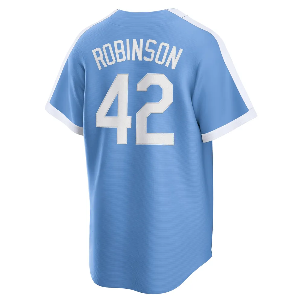 Men’s Nike Jackie Robinson Brooklyn Dodgers Cooperstown Collection Light  Blue Jersey