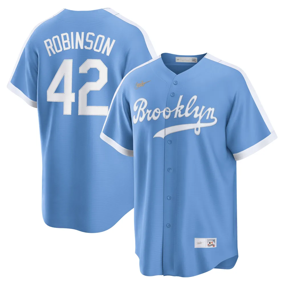 Maillot de joueur Nike Jackie Robinson bleu clair Brooklyn Dodgers Alternate Cooperstown Collection pour homme