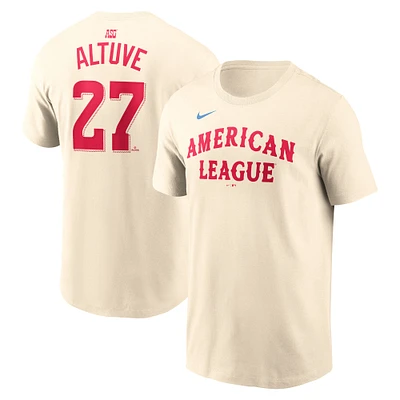 T-shirt Nike Jose Altuve crème pour homme avec nom et numéro du match des étoiles de la Ligue américaine 2024 MLB