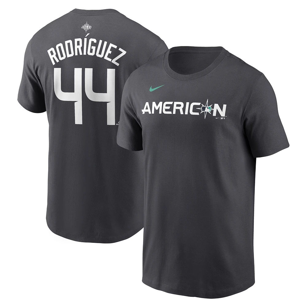 T-shirt pour homme Nike Julio Rodriguez anthracite American League 2023 MLB All-Star Game avec nom et numéro