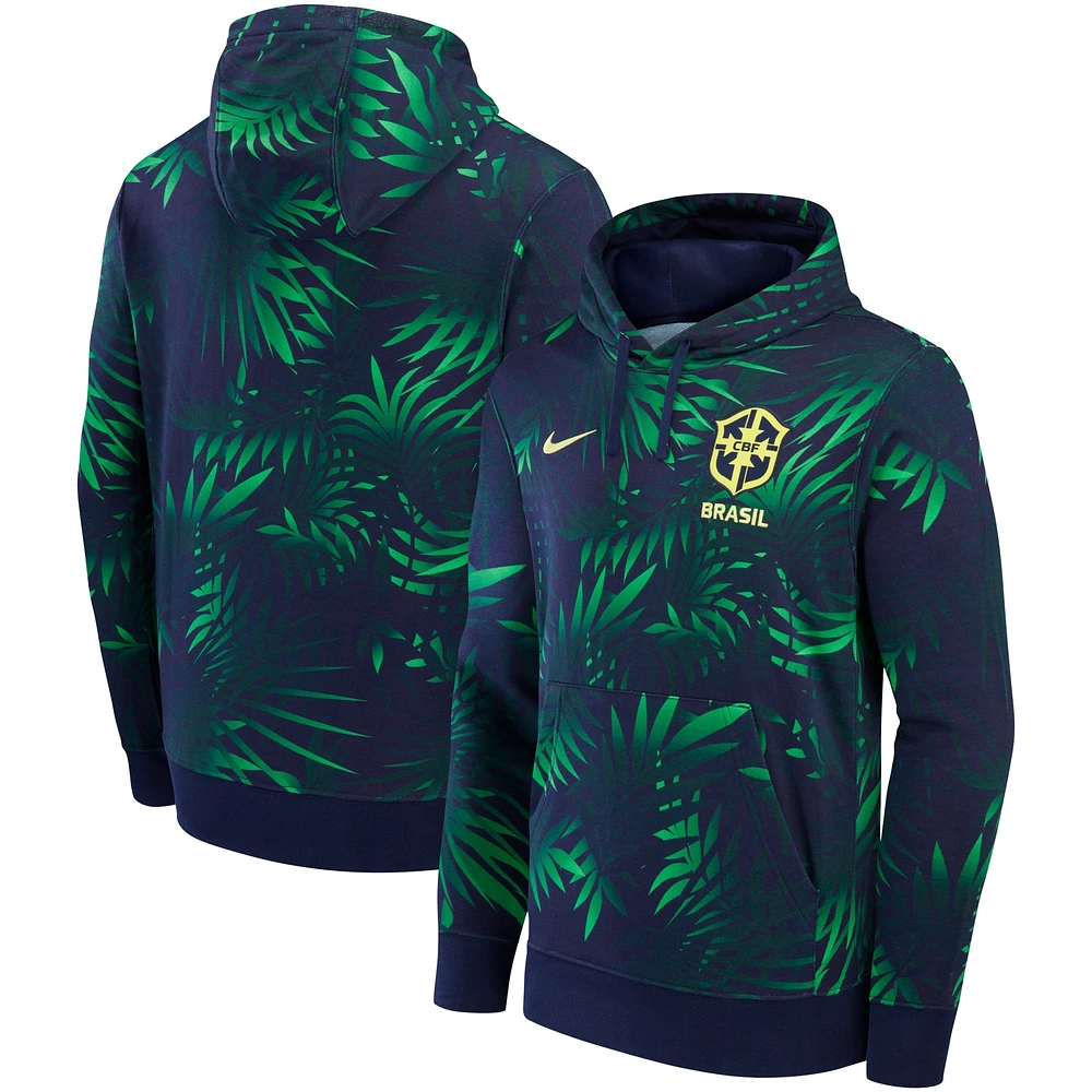 Men's Nike  Navy Brazil Women's National Team Club Fleece Pullover Hoodie