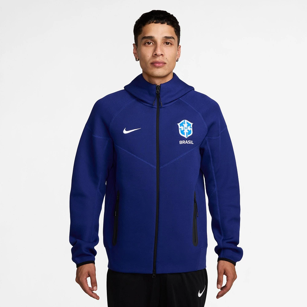 Sweat à capuche Nike Royal Brazil Tech Fleece entièrement zippé pour homme et femme