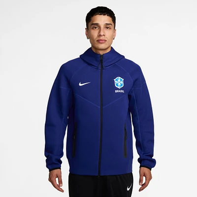 Sweat à capuche Nike Royal Brazil Tech Fleece entièrement zippé pour homme et femme