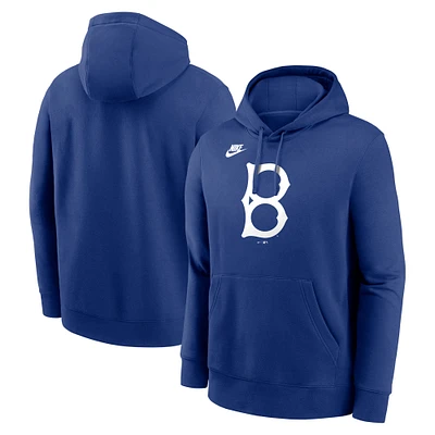 Men's Nike Royal Brooklyn Dodgers Cooperstown Collection Logo Club Pullover Hoodie