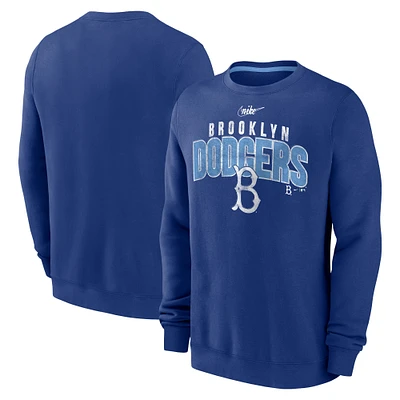 Men's Nike  Royal Brooklyn Dodgers Cooperstown Collection Team Shout Out Pullover Sweatshirt